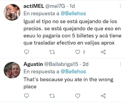 Algunos de los comentarios que hicieron en la publicación