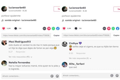 Algunos de los comentarios que le dejaron los usuarios de TikTok