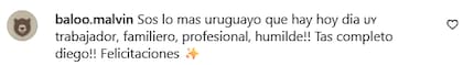 Algunos de los comentarios que recibió Forlán en el posteo que realizó (Foto: Captura Instagram)