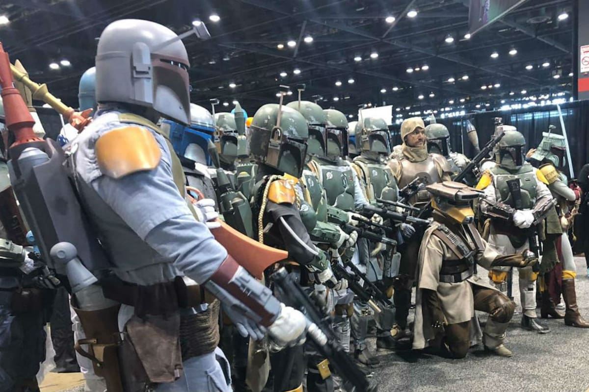 Algunos de los cosplayers que colmaron el predio en la Star Wars Celebration