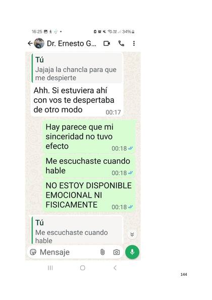 Algunos de los intercambios entre el juez y la denunciante