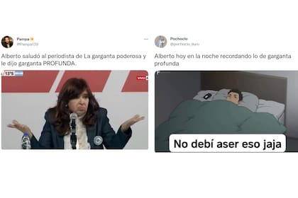 Algunos de los memes por "garganta profunda, el furcio de Alberto Fernández