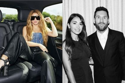 Algunos de los trabajos realizados por Gerardín; a la izquierda, Shakira; a la derecha, Lionel Messi junto a Antonela Roccuzzo