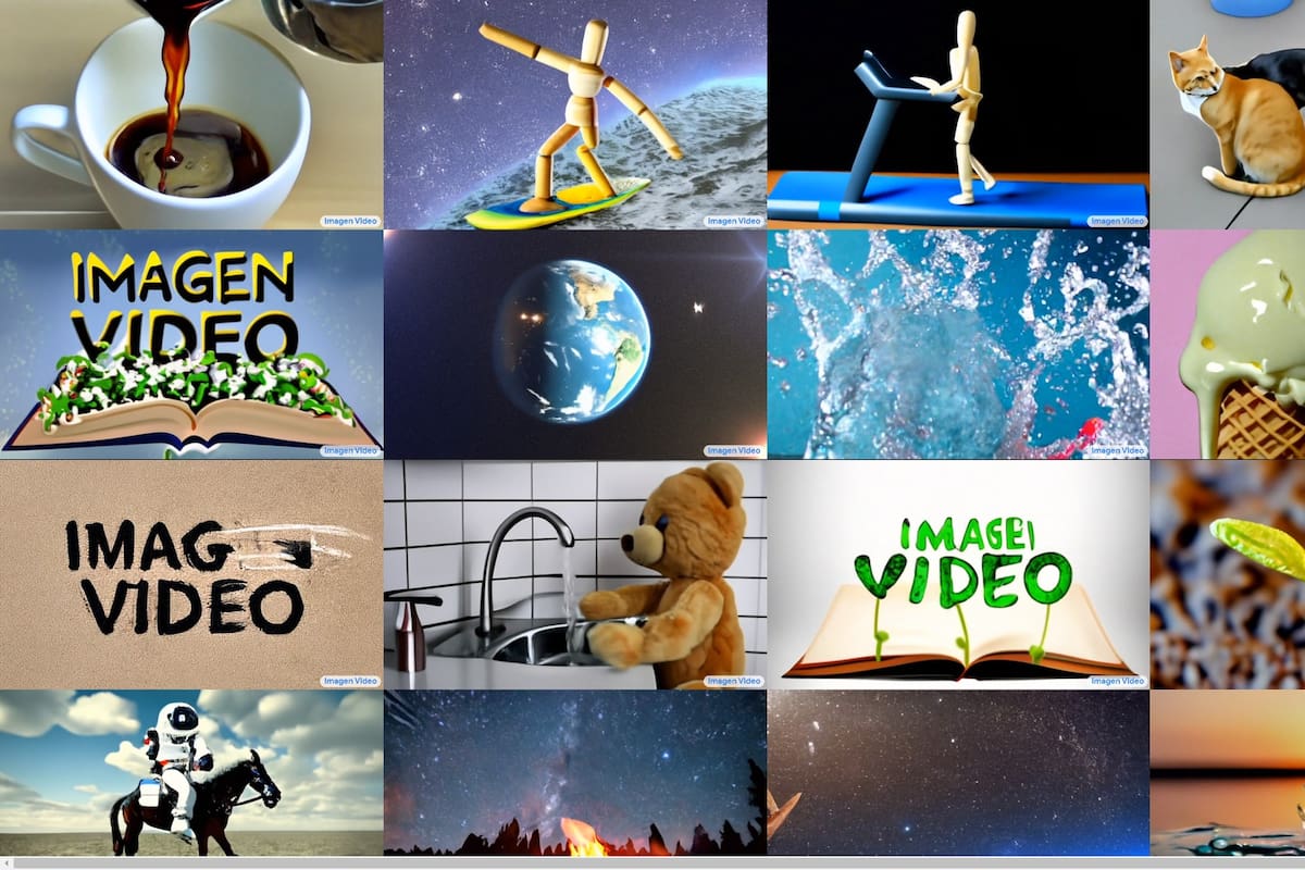 Algunos de los videos de muestra que puede crear la inteligencia artificial de Google a partir de una frase simple