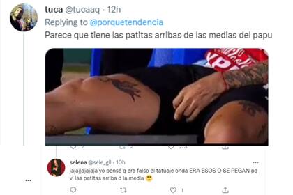 Algunos llegaron a pensar que las patitas del tatuaje estaban sobre las medias