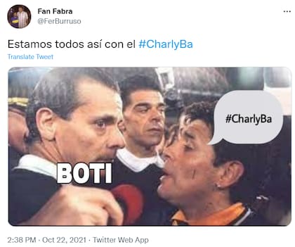 Algunos usuarios recordaron la bronca de Maradona contra Castrilli para aplicarla al Boti colapsado