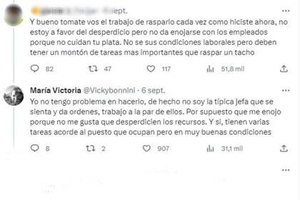 Algunos usuarios salieron en defensa de los empleados de la confitería de María Victoria que dejaron para tirar casi un kilo de dulce de leche