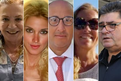 Alicia Barrios, Sofía Pacchi, Federico Saavedra (médico de la Unidad Médica Presidencial), María Cantero y Daniel Rodríguez (ex intendente de la Quinta de Olivos)