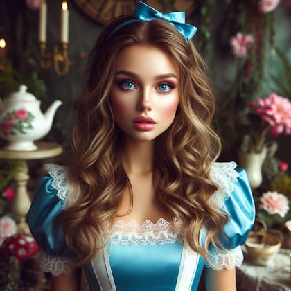 Alicia en el País de las Maravillas como una mujer adulta