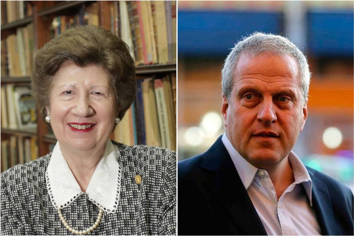 Alicia María Zorrilla, presdienta de la Academia Argentina de Letras, y el ministro de Educación de la Nación, Jaime Perczyk