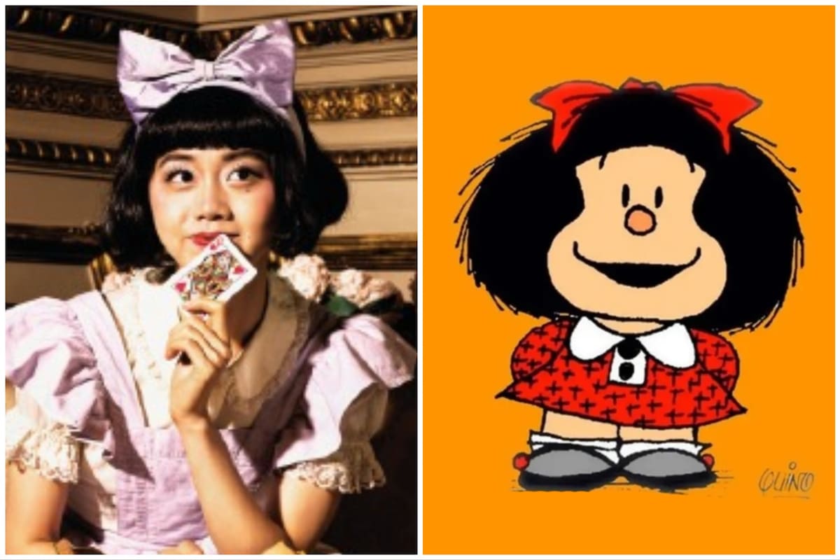 Alicia, según el último espectáculo en el Teatro Colón, y Mafalda, de Quino