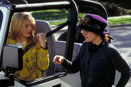 Alicia Silverstone y Amy Heckerling durante el rodaje de Ni idea