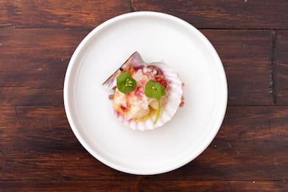 Alimentos frescos en el restaurante