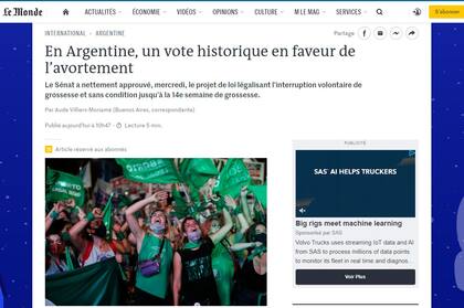 Alrededor del mundo, la aprobación de la ley fue noticia