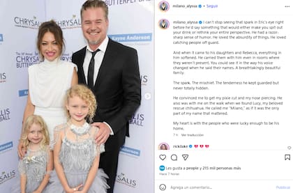 Alyssa Milano, quien compartió elenco con Eric Dane en la serie Hechiceras, se refirió a la calidez del actor hacia su familia (Foto: Instagram)