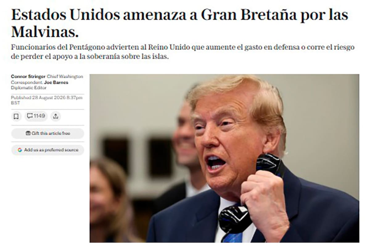 AM6OM7IDLFHXBMWZF5YERPRJ3U
El artículo del diario The Telegraph sobre las Malvinas