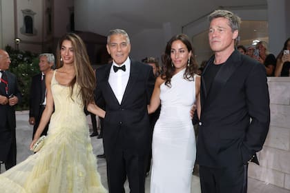 Amal Clooney, George Clooney, Brad Pitt e Inés de Ramón en Venecia