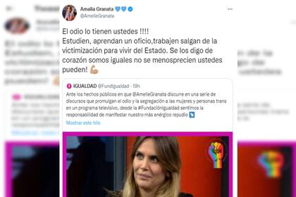 Amalia Granata no se mostró arrepentida (Foto Twitter @AmelieGranata)
