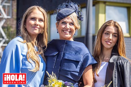 Amalia, Máxima y Alexia, felices en el festejo de cumpleaños del rey Guillermo Alejandro.