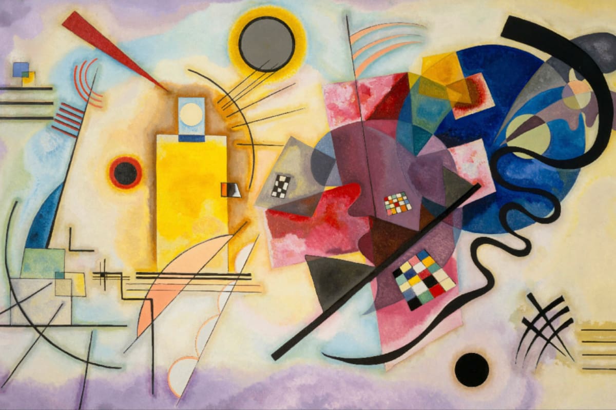 Amarillo, rojo, azul (1925), obra realizada por Kandinsky en la Bauhaus