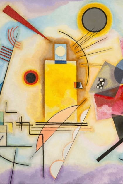Amarillo, rojo, azul (1925), obra realizada por Kandinsky en la Bauhaus