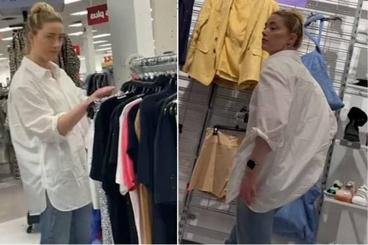 Amber Heard fue captada en una tienda de rebajas en Nueva York (Crédito: Captura de video/TMZ)