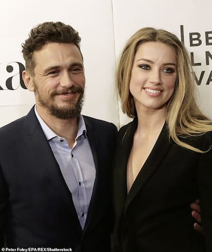 Amber Heard y James Franco trabajaron juntos en 2018 en el rodaje de London Fields (Crédito: Peter Foley/EPA)