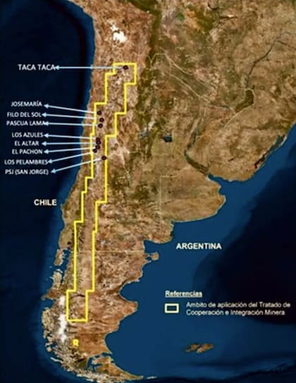 Ámbito de aplicación del Tratado de Cooperación e Integración Minera. Chile y la Argentina tienen la frontera terrestre más larga del mundo
