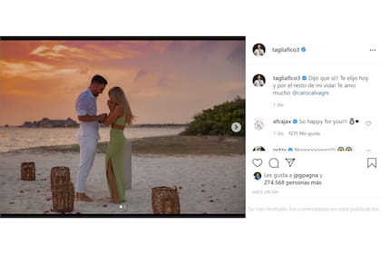 Ambos publicaron el apasionado momento en sus redes sociales