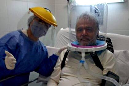 Amenabar durante su internación luego de dar positivo de Covid-19