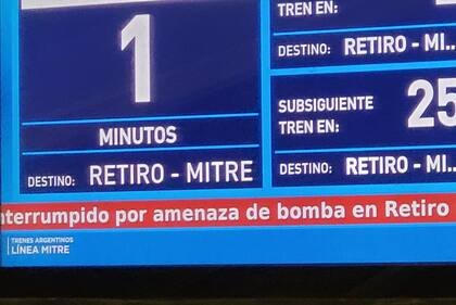 Amenaza de bomba es la estación de trenes de Retiro ramal Mitre