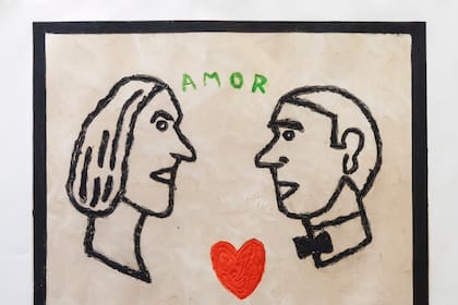 Amor, un grabado de Antonio Seguí de la serie Carborúndum, que integra la muestra Grabados del patrimonio, colecciones y donación, que inaugura el martes 18 en el Museo Nacional del Grabado.