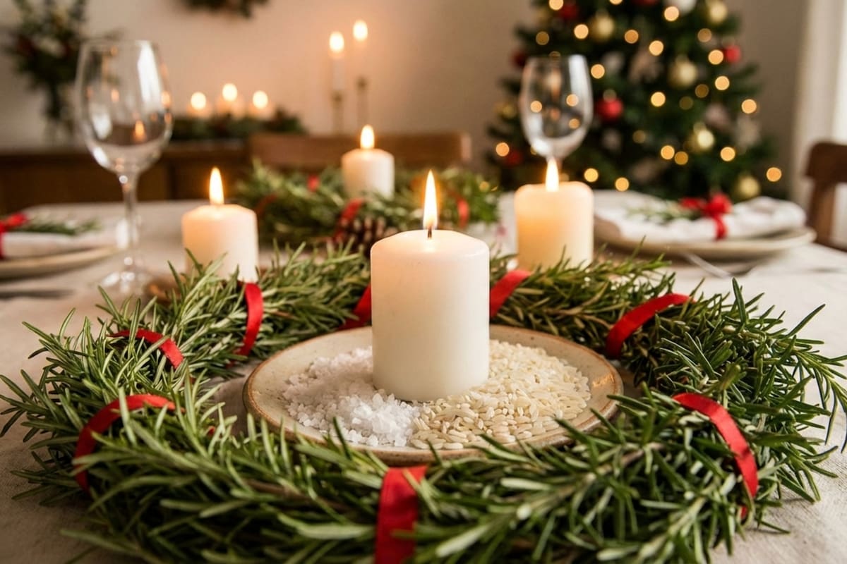 Amuleto navideño de romero para atraer buena suerte