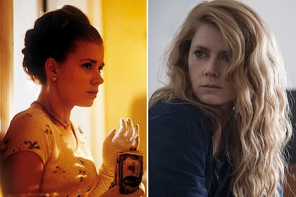 Amy Adams a los 28 años, en Atrápame si puedes, y en una escena de La mujer en la ventana, a los 47.