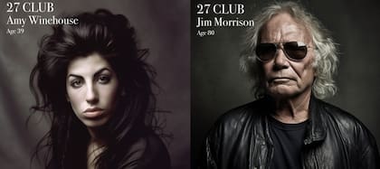 Amy Winehouse y Jim Morrison, según una IA