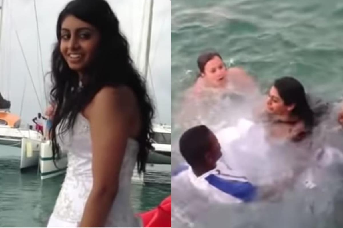 Amy Zuno tuvo que ser rescatada por varios asistentes al evento (Foto: YouTube @DailyPicksandFlicks)