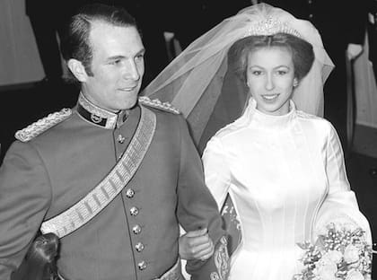 Ana en su primer matrimonio, con Mark Phillips.