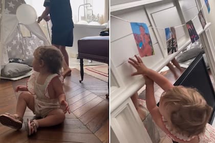 Ana jugó con las decoraciones personalizadas que había en la habitación de Pampita