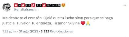 Analía Franchin expresó su dolor por la muerte de la modelo