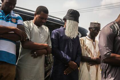 Anas durante el funeral de su colega asesinado Ahmed Husein Suale, en enero de 2019