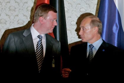 Anatoly Borisovich Chubais, junto al presidente Vladimir Putin, en 2007