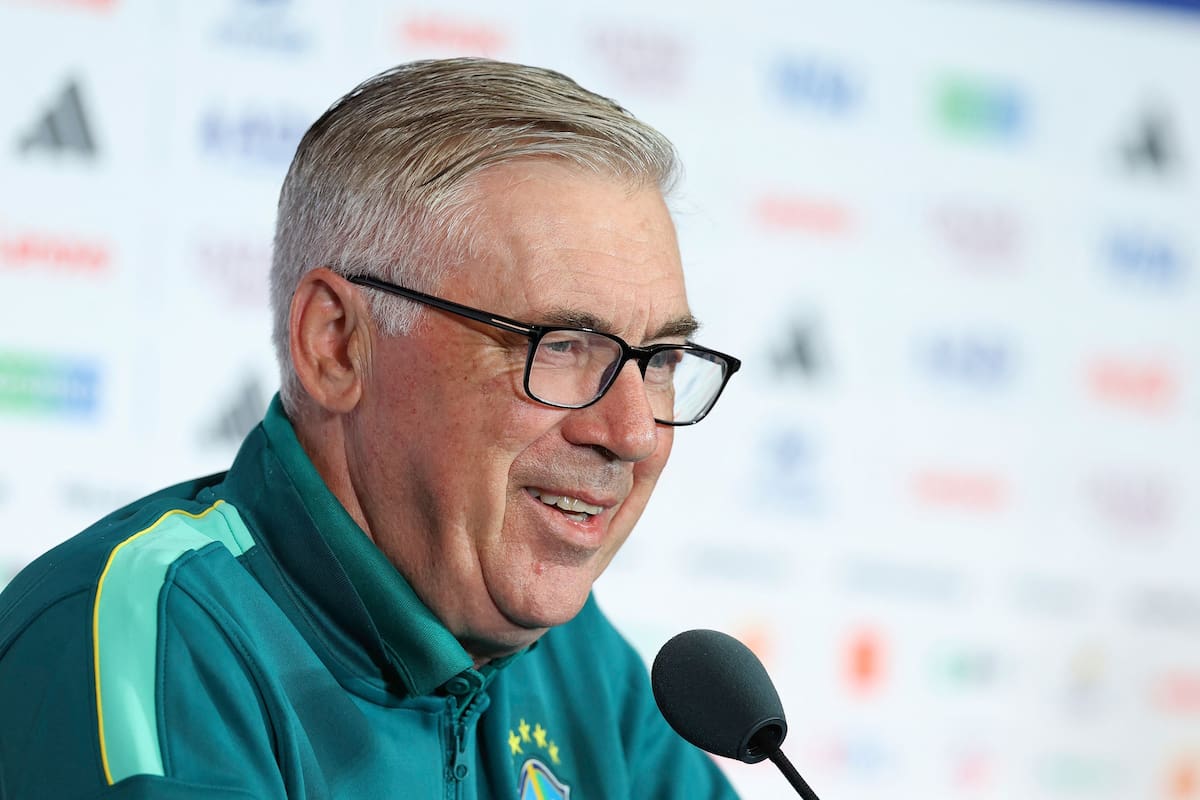 Ancelotti, durante la conferencia de prensa en Houston