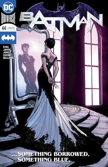 "Algo prestado, algo azul", medita Selina Kyle frente al espejo
