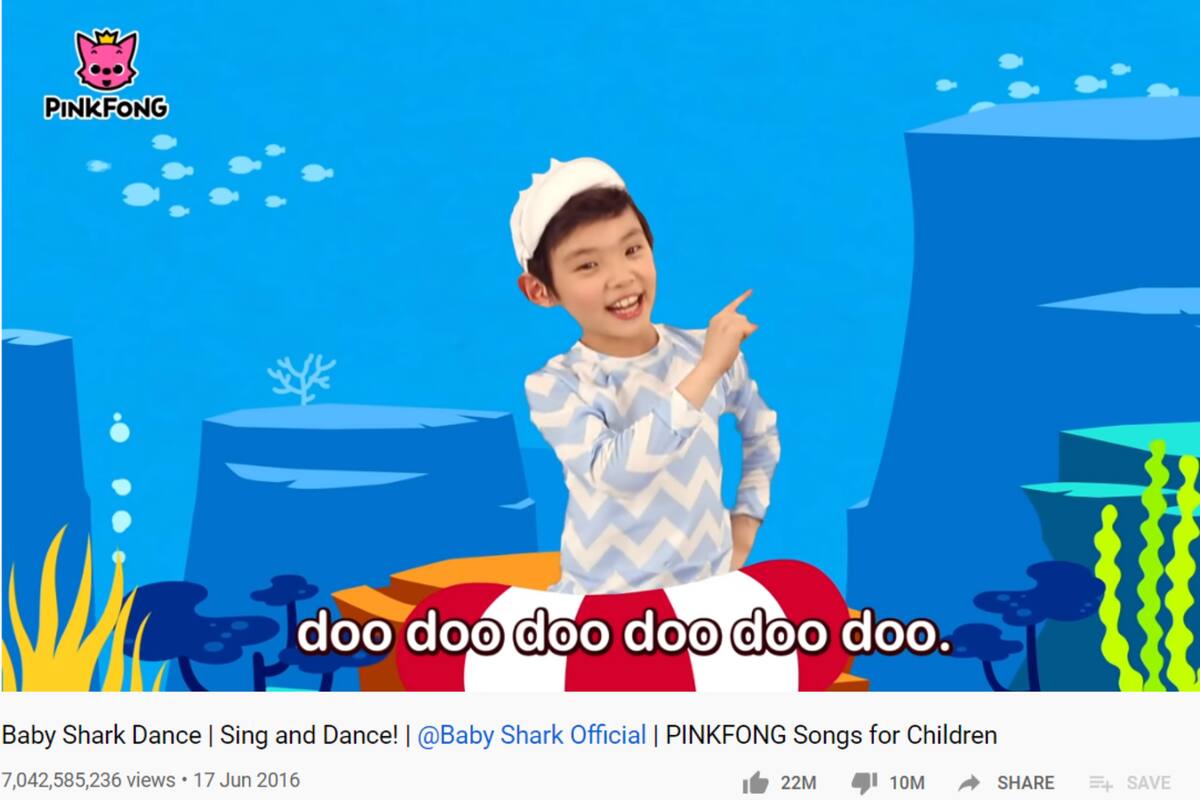 "Baby Shark" desplazó a "Despacito" en cantidad de views en YouTube