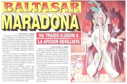 "Baltasar Maradona ha traído ilusión a la afición sevillista", tituló el diario Marca