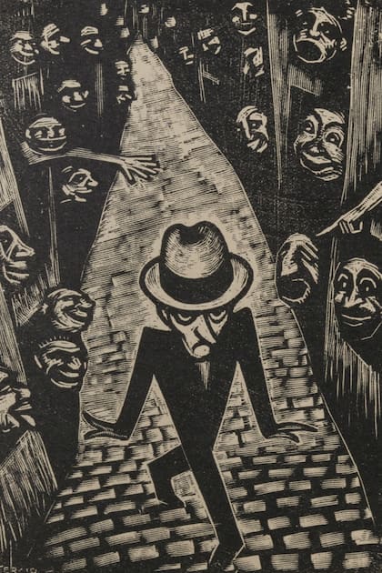 "El sombrero", grabado de Sergio Sergi, de la colección del Museo Nacional del Grabado