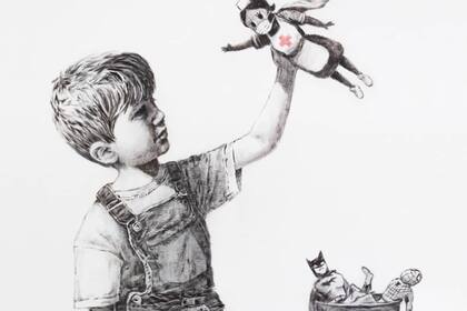 "Game changer" escribió el famoso grafitero anónimo debajo de un dibujo publicado hoy en su cuenta de Instagram