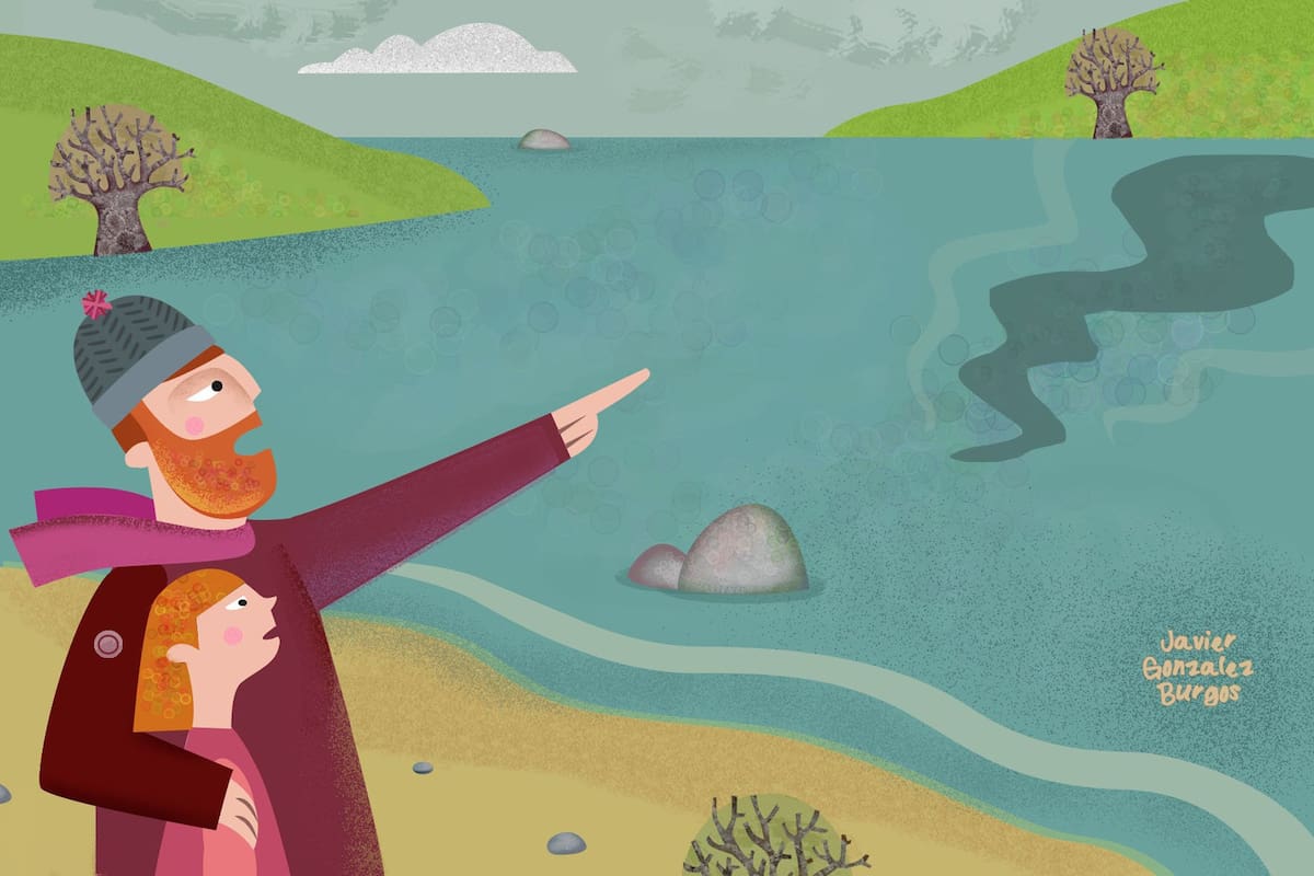 "Las aguas enloquecieron y comenzó a emerger una figura oscura de contornos imprecisos aunque sus dimensiones se medían en metros", asegura Roberto Vázquez Ferreyra