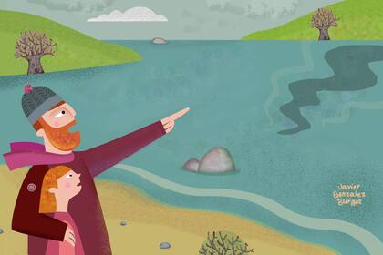 "Las aguas enloquecieron y comenzó a emerger una figura oscura de contornos imprecisos aunque sus dimensiones se medían en metros", asegura Roberto Vázquez Ferreyra