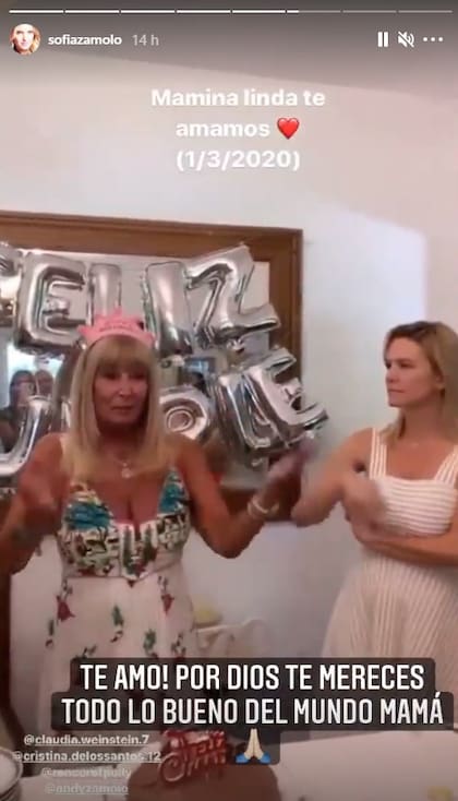 "Te merecés todo lo bueno del mundo", escribió Sofía Zámolo